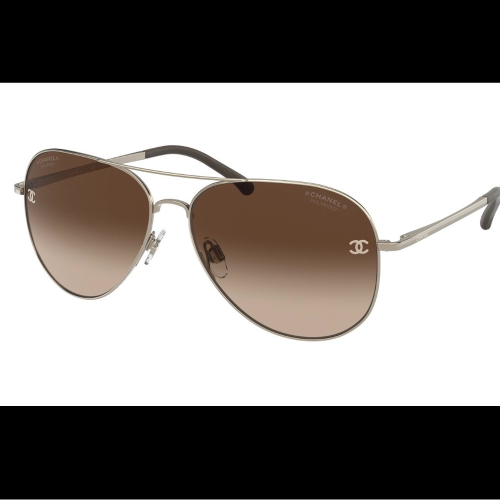CHANEL Aviator Sunglasses with Brown Lenses
